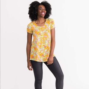 Agnes & Dora Everyday Tee Sage Pink floral Hi Lo New With Tags